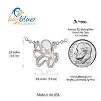 Mini "Leggs" Octopus Pendant Necklace – Mini Sterling Collection - Sterling Silver