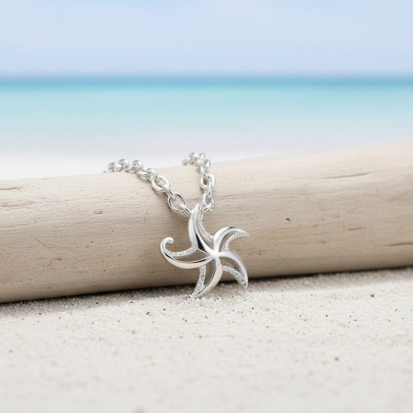 Mini Starfish Necklace - "Starry" – Sterling Silver