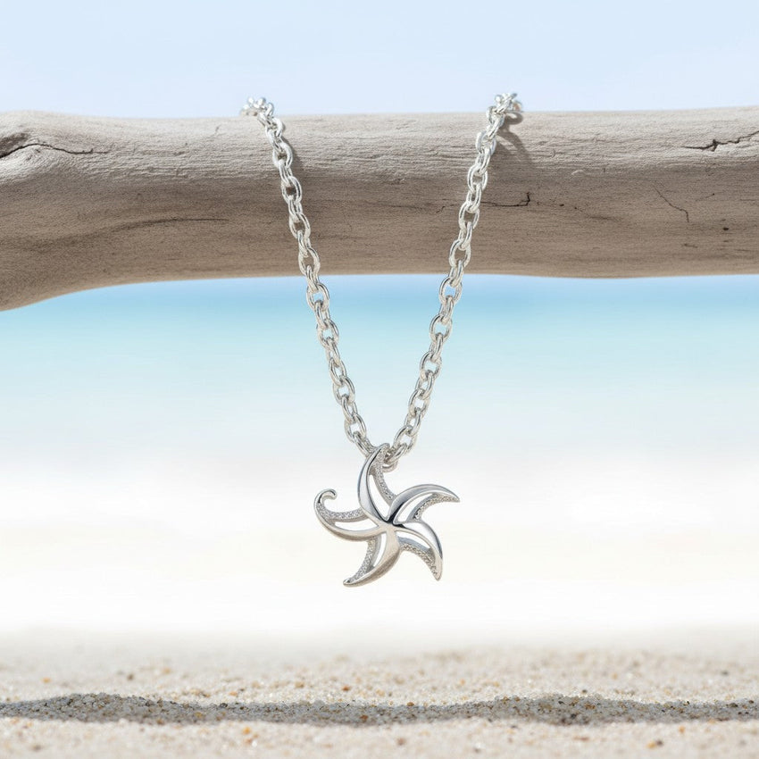 Mini Starfish Necklace - "Starry" – Sterling Silver