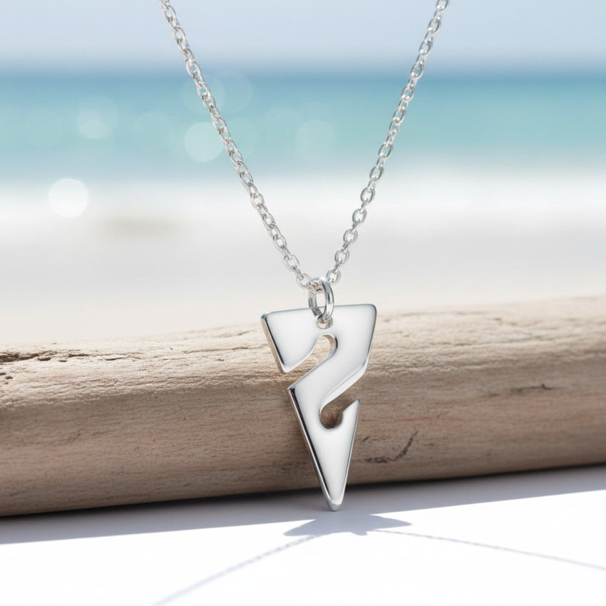 Mini Line Arrow Necklace – Cave Diving Collection - Sterling Silver on Magic Cable Chain