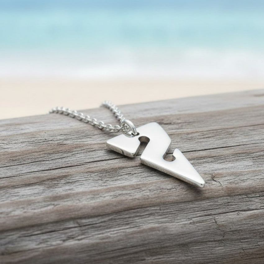 Mini Line Arrow Necklace – Cave Diving Collection - Sterling Silver on Magic Cable Chain