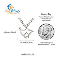 Mini "Big Ray" Manta Ray Necklace – Mini Sterling Collection – Sterling Silver