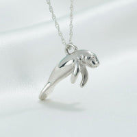 Manatee Necklace - Mini Sterling Collection - Sterling Silver on Cable Chain