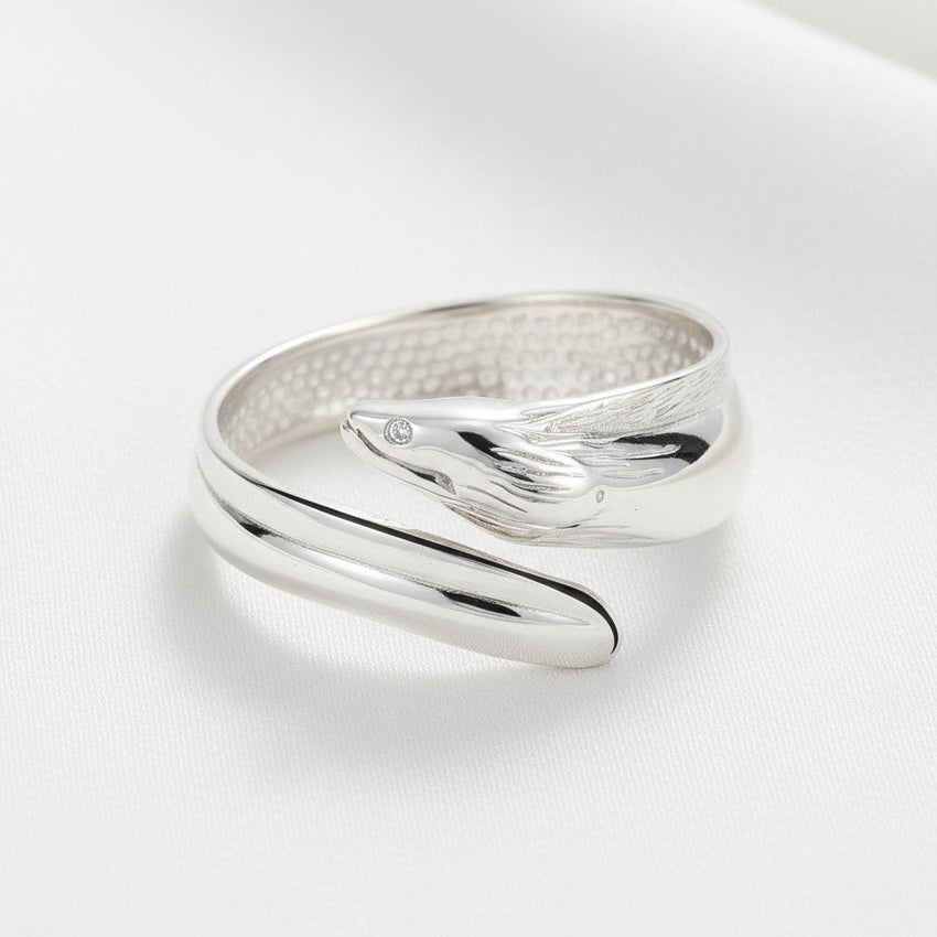 Moray Eel Adjustable Ring – Sea Life Collection - Sterling Silver