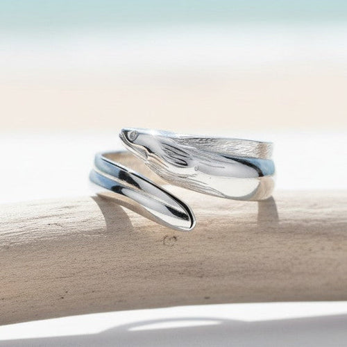 Moray Eel Adjustable Ring – Sea Life Collection - Sterling Silver