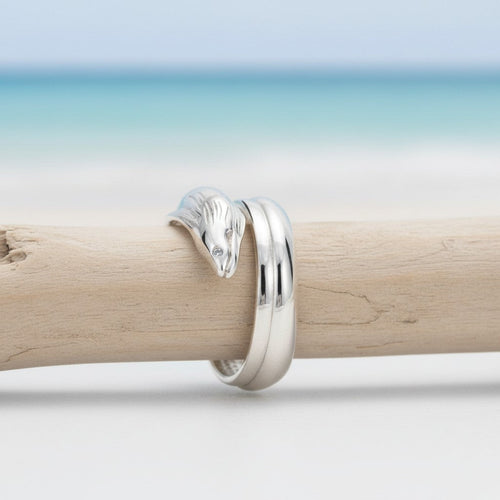 Moray Eel Adjustable Ring – Sea Life Collection - Sterling Silver