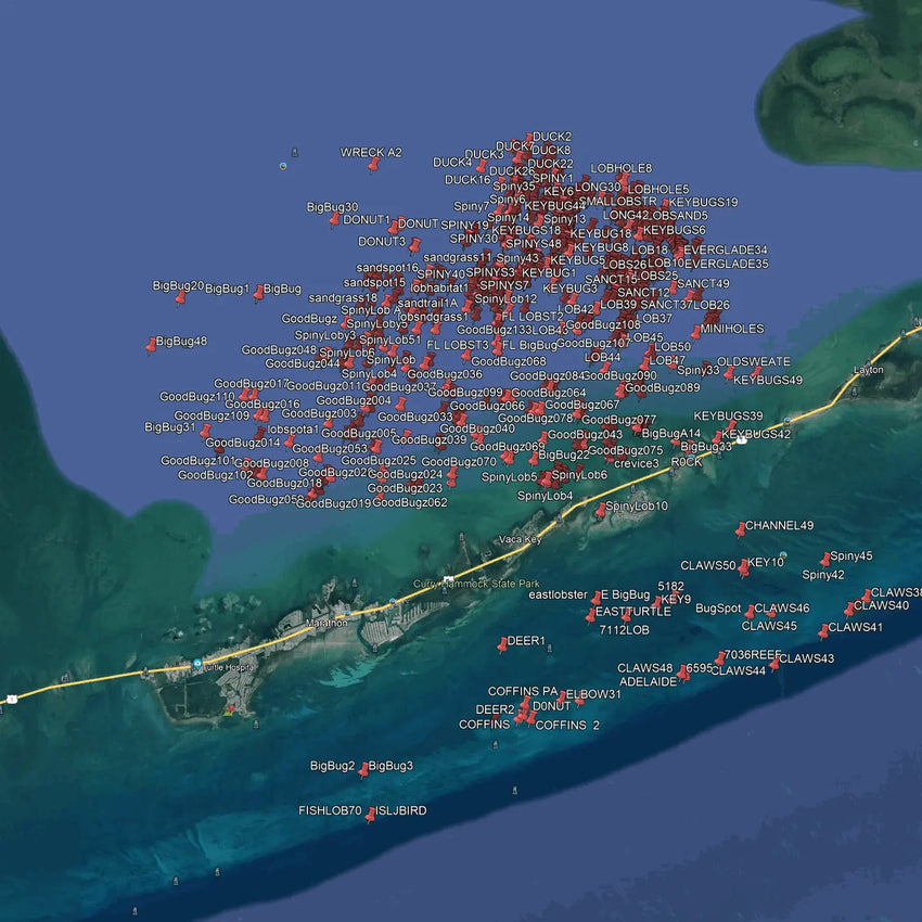 Middle Keys Lobster Spots - Lobster Numbers