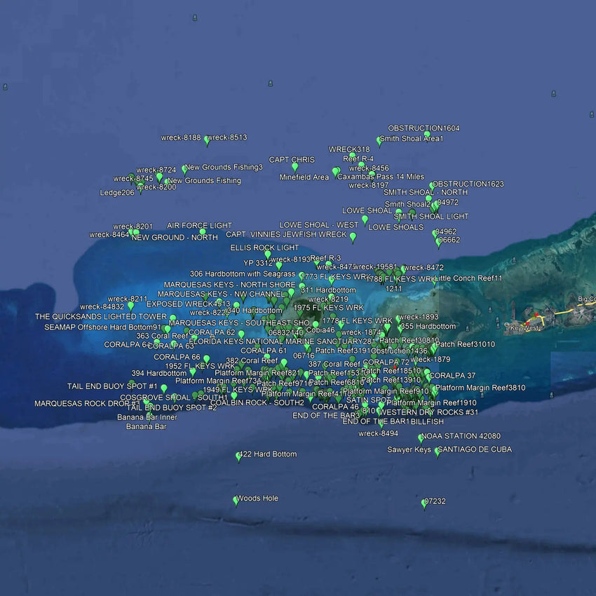 Marquesas Fishing Spots -  GPS Numbers