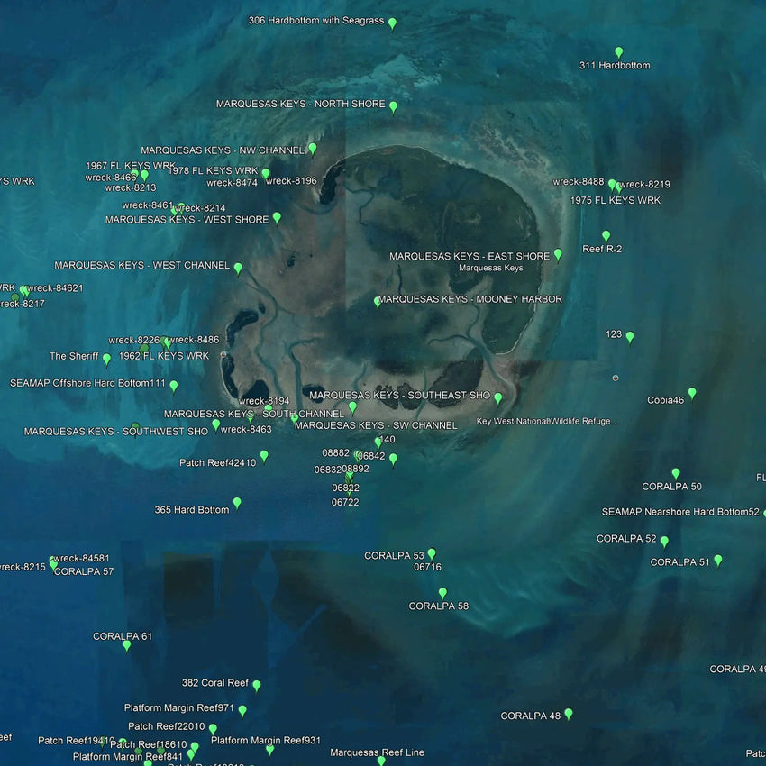 Marquesas Fishing Spots -  GPS Numbers