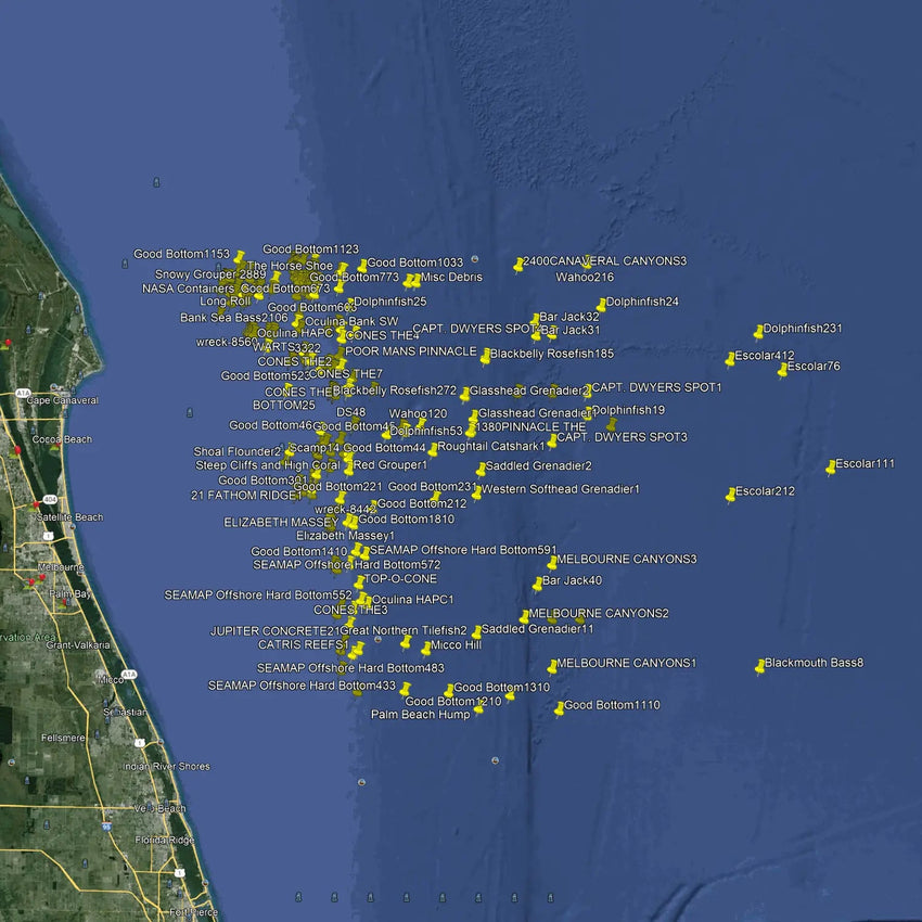Melbourne Fishing Spots - Offshore Numbers