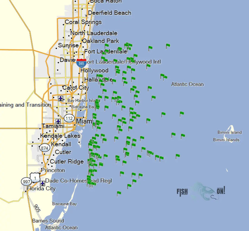 Miami Fishing Spots - Offshore Numbers