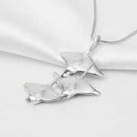Manta Ray Necklace  – Ocean in Motion Collection – Sterling Silver