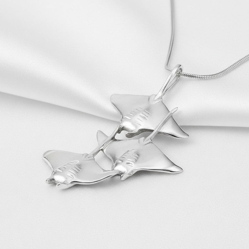 Manta Ray Necklace  – Ocean in Motion Collection – Sterling Silver