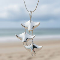 Manta Ray Necklace  – Ocean in Motion Collection – Sterling Silver