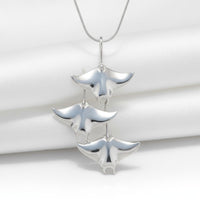 Manta Ray Necklace  – Ocean in Motion Collection – Sterling Silver