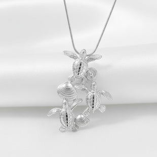 Baby Sea Turtle Hatchling Necklace - Ocean In Motion Collection - Sterling Silver