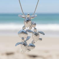Baby Sea Turtle Hatchling Necklace - Ocean In Motion Collection - Sterling Silver