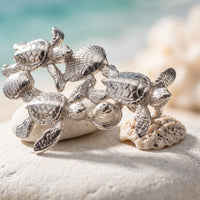 Baby Sea Turtle Hatchling Necklace - Ocean In Motion Collection - Sterling Silver