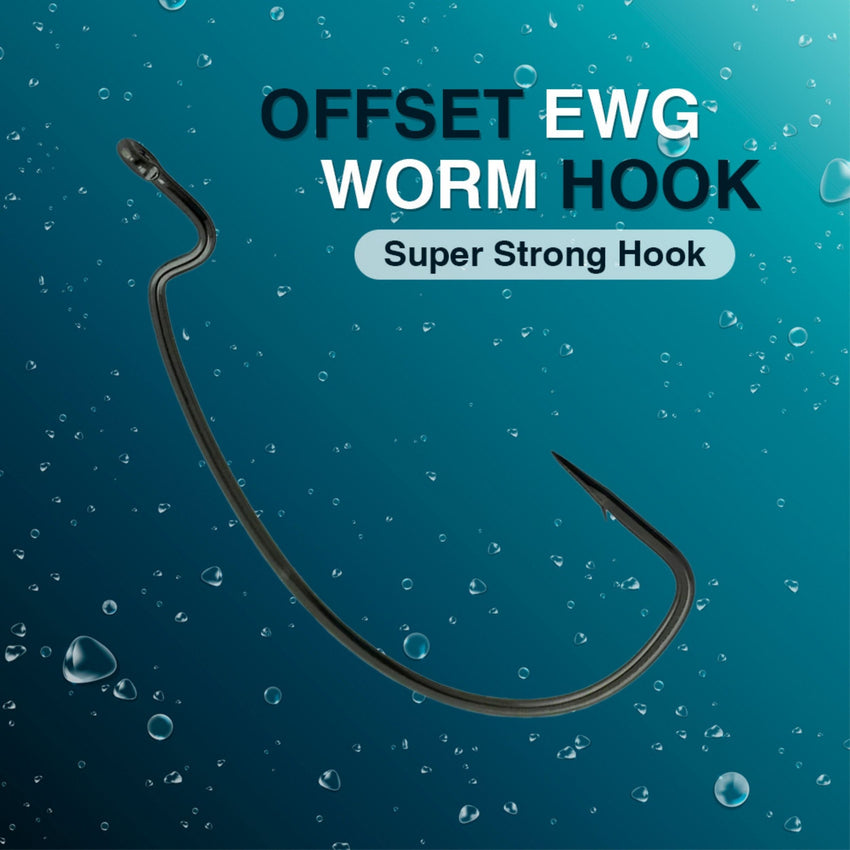 Reaction Tackle Offset EWG Worm Hooks (25-Pack)