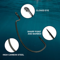 Reaction Tackle Offset EWG Worm Hooks (25-Pack)