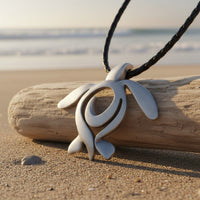 Sea Turtle Necklace – Ocean Traveler Collection - Recycled Pewter on Cotton Cord