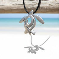 Sea Turtle Necklace – Ocean Traveler Collection - Recycled Pewter on Cotton Cord