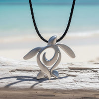 Sea Turtle Necklace – Ocean Traveler Collection - Recycled Pewter on Cotton Cord