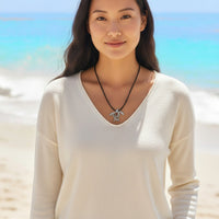 Sea Turtle Necklace – Ocean Traveler Collection - Recycled Pewter on Cotton Cord