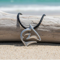 Shark Necklace - "Frenzy" - Pewter on Cord