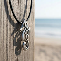 Seahorse Necklace - "Polo" - Pewter on Eco Cord