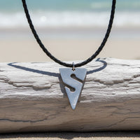 Line Arrow Pendant on Cord Necklace– Cave Diving Collection - Pewter on Eco Cord