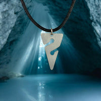 Line Arrow Pendant on Cord Necklace– Cave Diving Collection - Pewter on Eco Cord