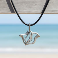 Stingray Necklace - "Ray" - Pewter on Cord