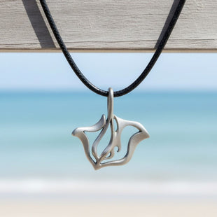 Stingray Necklace - "Ray" - Pewter on Cord
