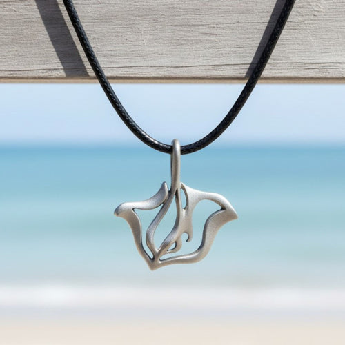 Stingray Necklace - "Ray" - Pewter on Cord