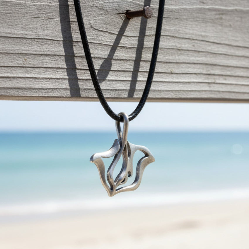 Stingray Necklace - "Ray" - Pewter on Cord