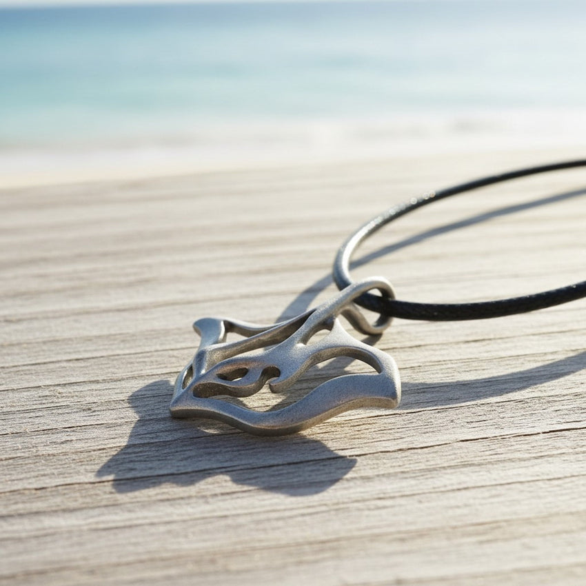 Stingray Necklace - "Ray" - Pewter on Cord