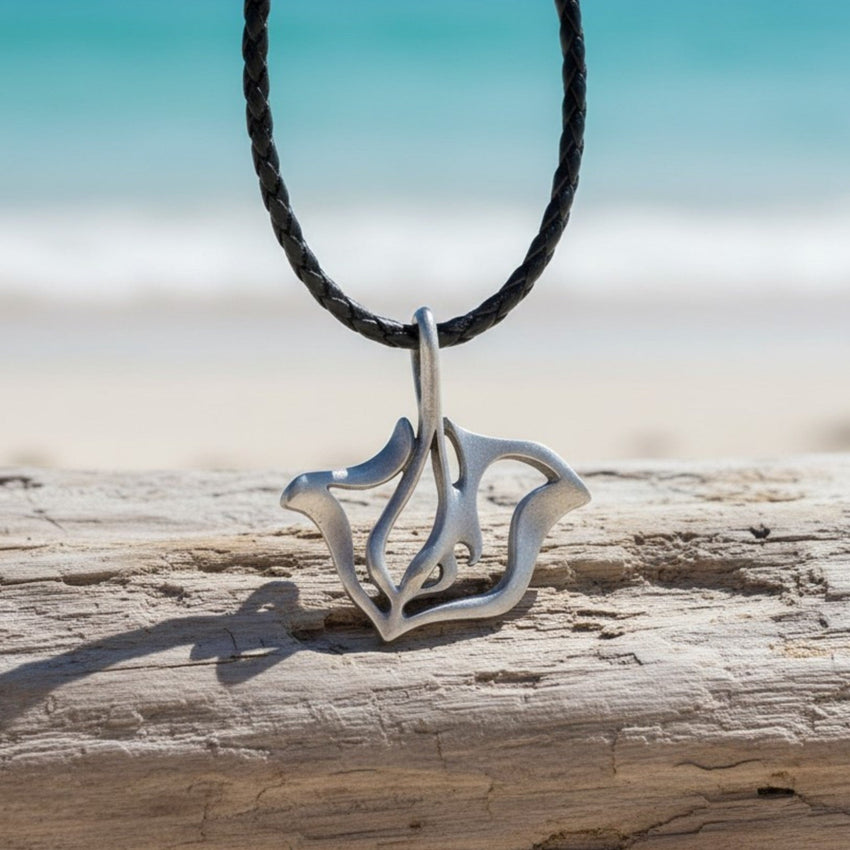 Stingray Necklace - "Ray" - Pewter on Cord