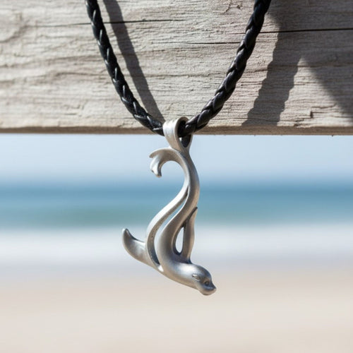 Sea Lion Cord Necklace – "Salty" - Pewter Pendant