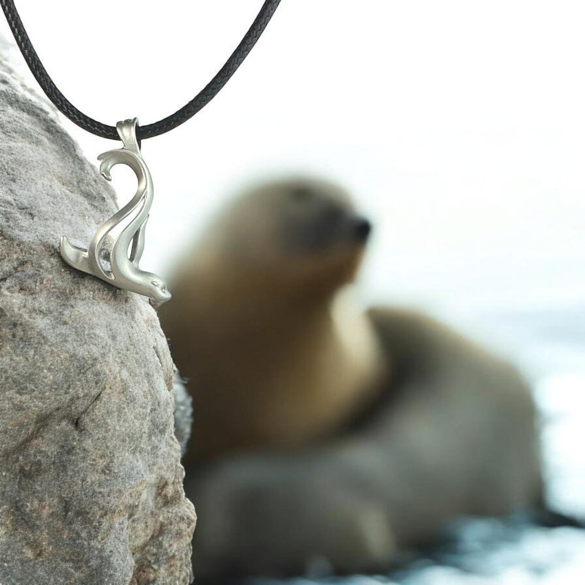 Sea Lion Cord Necklace – "Salty" - Pewter Pendant