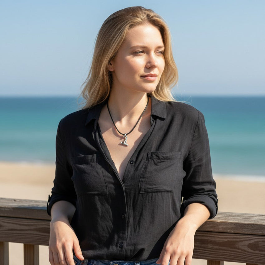 Sea Lion Cord Necklace – "Salty" - Pewter Pendant
