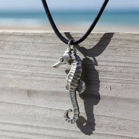 Seahorse Necklace – Sealife Collection – Pewter Pendant on Cord