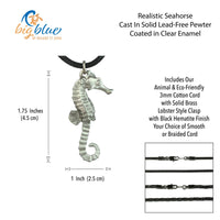 Seahorse Necklace – Sealife Collection – Pewter Pendant on Cord