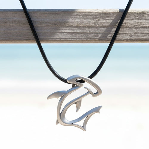 Hammerhead Shark Necklace – “The Hammer” - Pewter Pendant on Cord