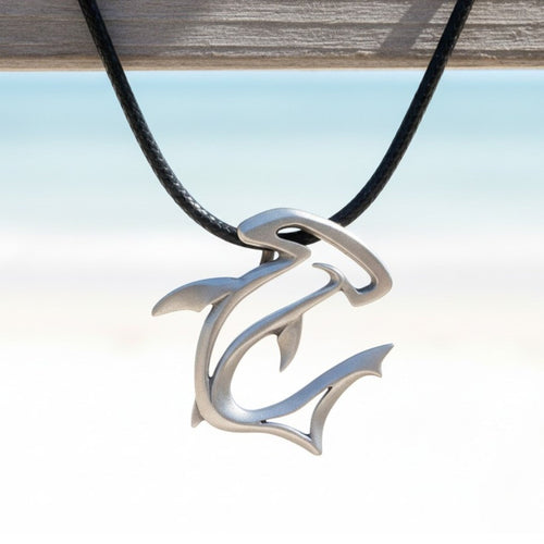 Hammerhead Shark Necklace – “The Hammer” - Pewter Pendant on Cord