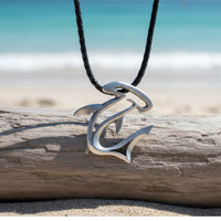 Hammerhead Shark Necklace – “The Hammer” - Pewter Pendant on Cord