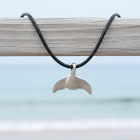 Whale Tail / Fluke Pendant – Sealife Collection - Recycled Pewter on Cotton Cord
