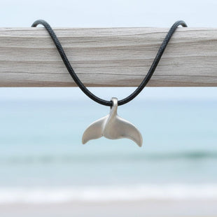 Whale Tail / Fluke Pendant – Sealife Collection - Recycled Pewter on Cotton Cord