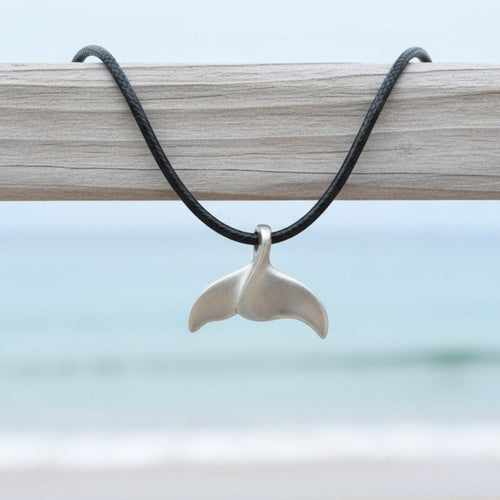 Whale Tail / Fluke Pendant – Sealife Collection - Recycled Pewter on Cotton Cord