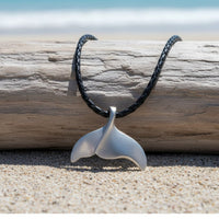 Whale Tail / Fluke Pendant – Sealife Collection - Recycled Pewter on Cotton Cord